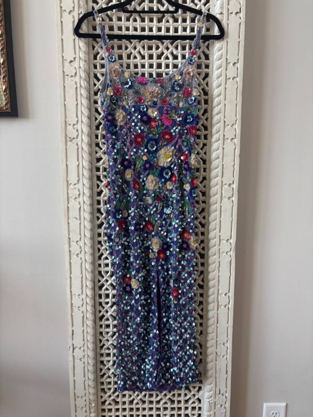 La Fuori Gilded Flora Midi Dress Blue/Multi - Picture 4 of 12